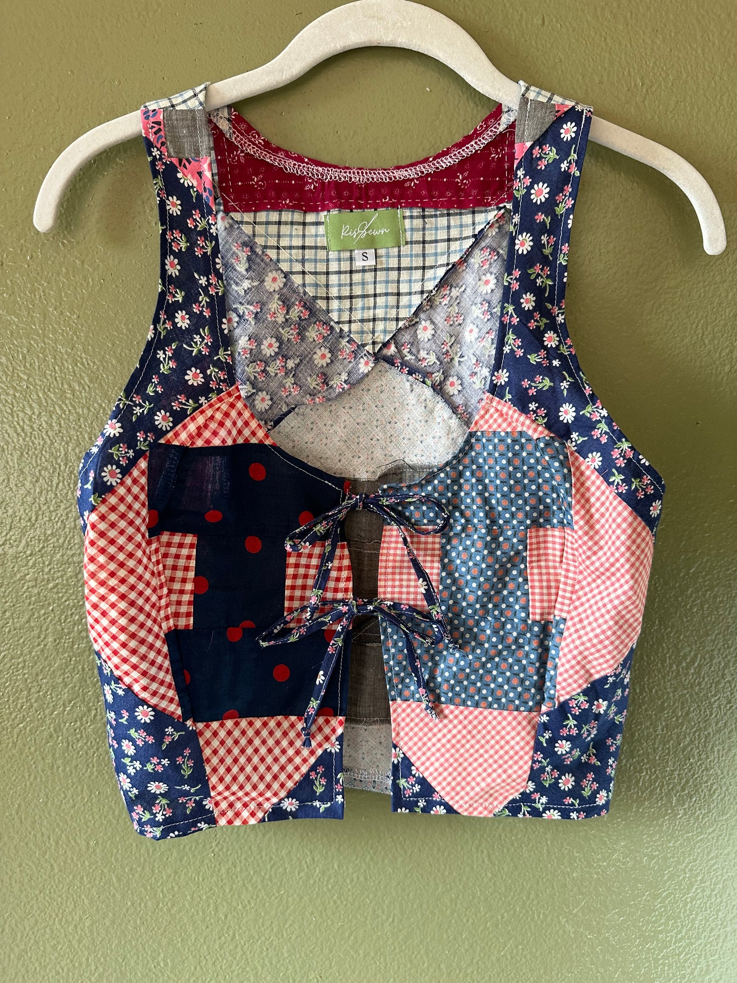 Quilted Tie Front Top