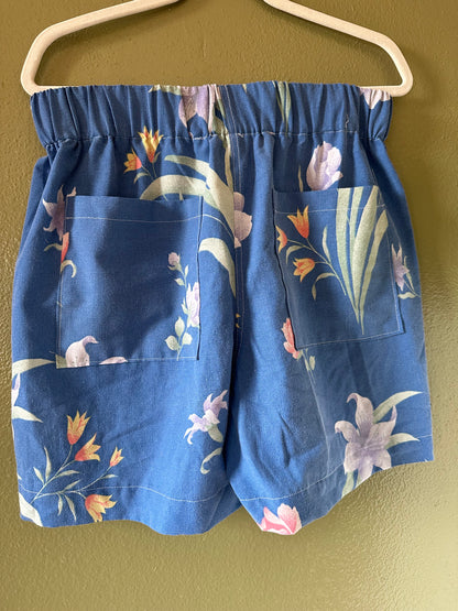 Blue Floral Shorts