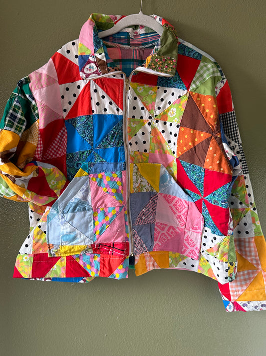 Half Square Triangle Quilt Jacket