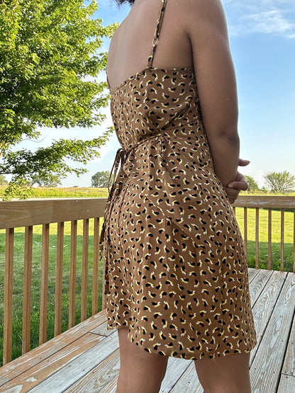 Abstract Cheetah Slip Dress